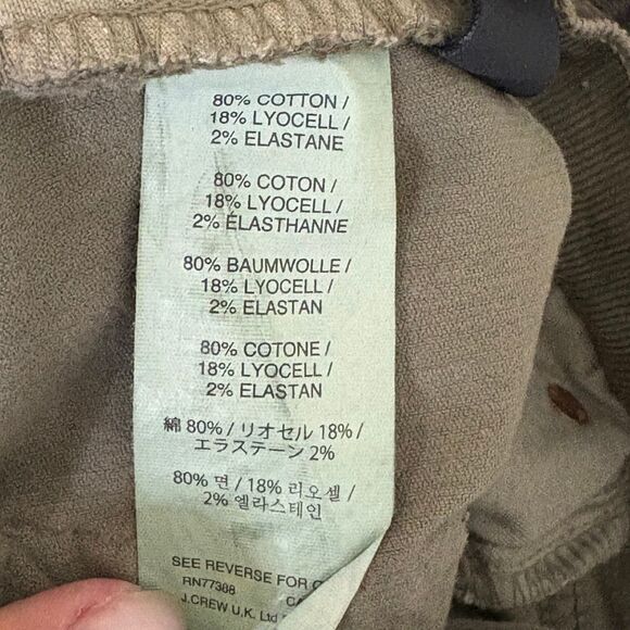 J.Crew Matchstick Cords Sage Green. Size 24 Petite - Picture 3 of 6
